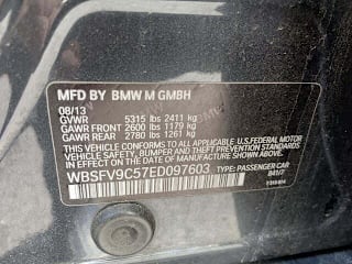 2014 BMW M5 Base WBSFV9C57ED097603 2014 BMW M5 Base
