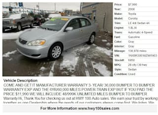 2008 Toyota Corolla LE 1NXBR30E68Z985903 2008 Toyota Corolla LE
